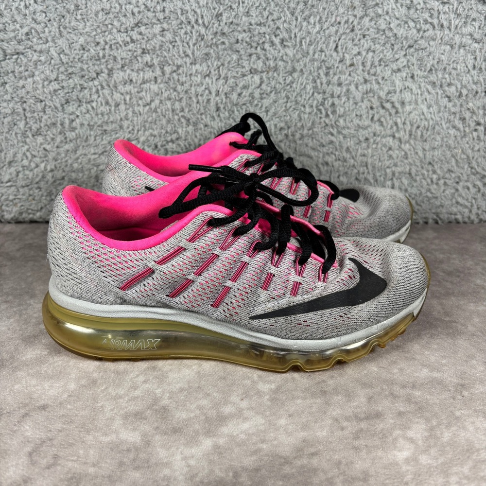 Nike Sneakers Youth 5Y Grey Pink Air Max 2016 Running Shoes 807237-002 Mesh Low